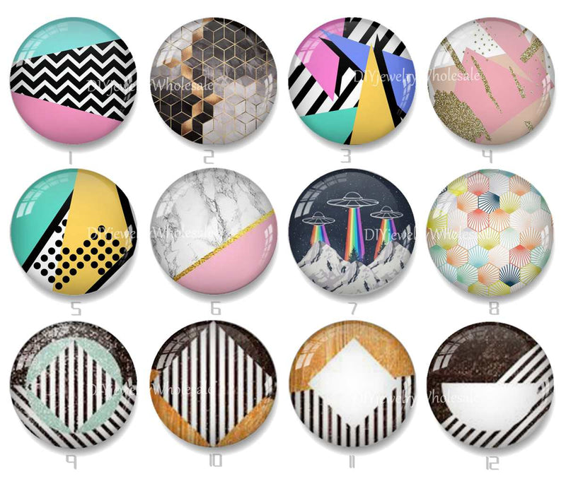 Handmade Round Photo Glass Cabochon 1888