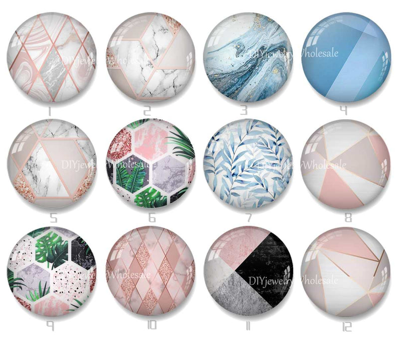 Handmade Round Photo Glass Cabochon 1899