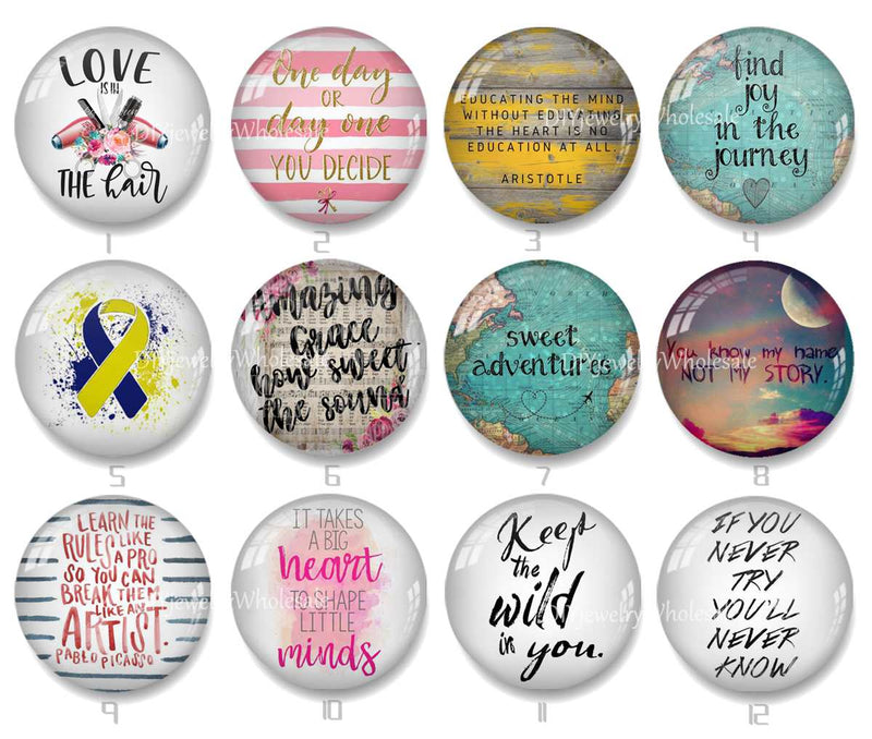 Handmade Round Photo Glass Cabochon 1921