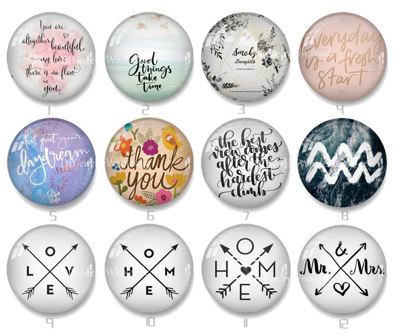Handmade Round Photo Glass Cabochon 1943
