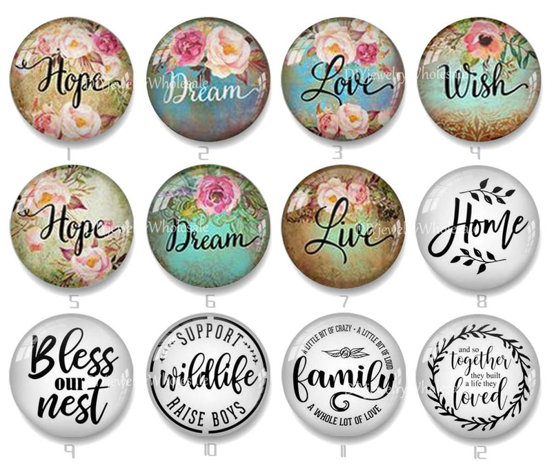 Handmade Round Photo Glass Cabochon 1949