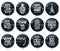 Handmade Round Photo Glass Cabochon 1954