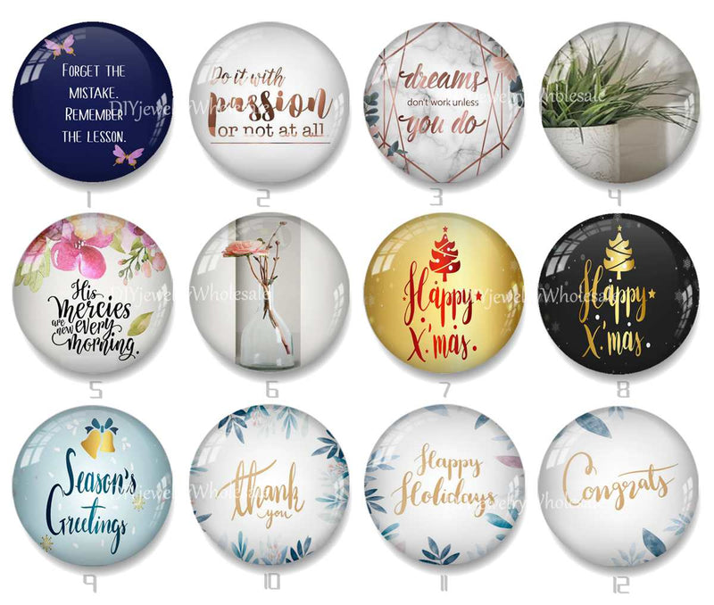 Handmade Round Photo Glass Cabochon 1963