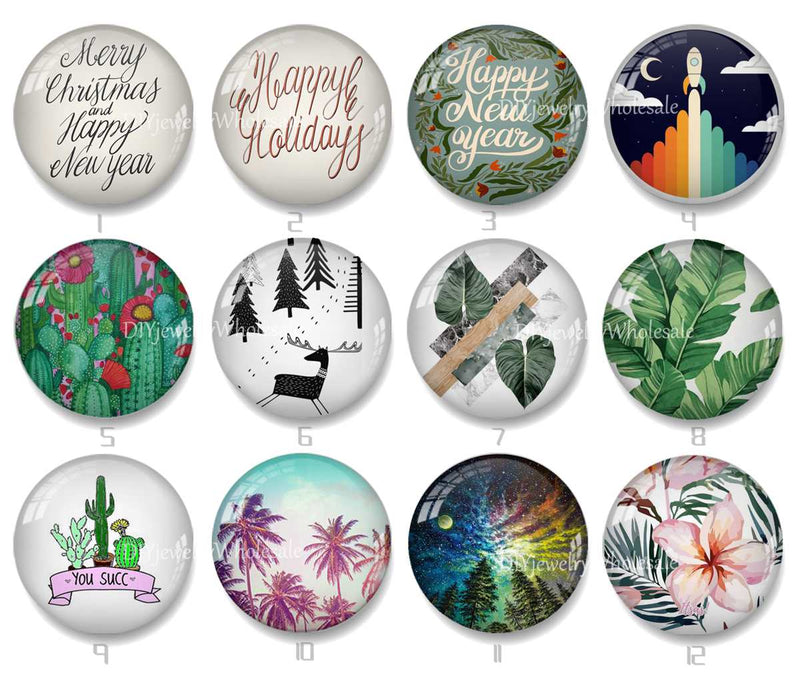 Handmade Round Photo Glass Cabochon 1964