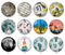 Handmade Round Photo Glass Cabochon 1966