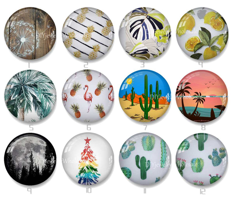 Handmade Round Photo Glass Cabochon 1966