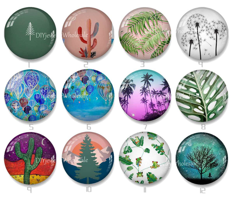 Handmade Round Photo Glass Cabochon 1967