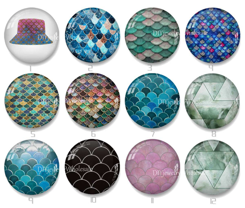 Handmade Round Photo Glass Cabochon 1969