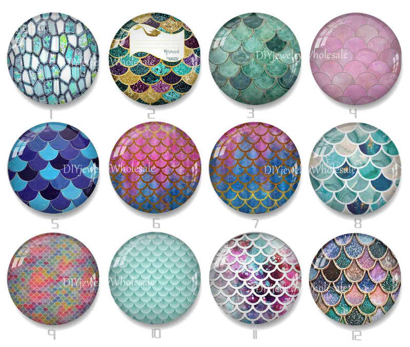 Handmade Round Photo Glass Cabochon 1970