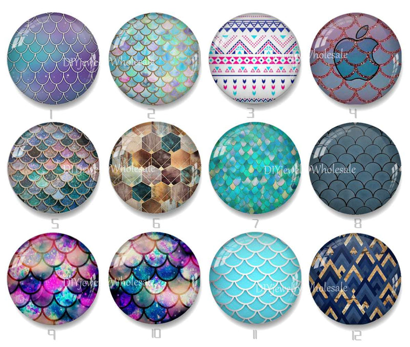 Handmade Round Photo Glass Cabochon 1972