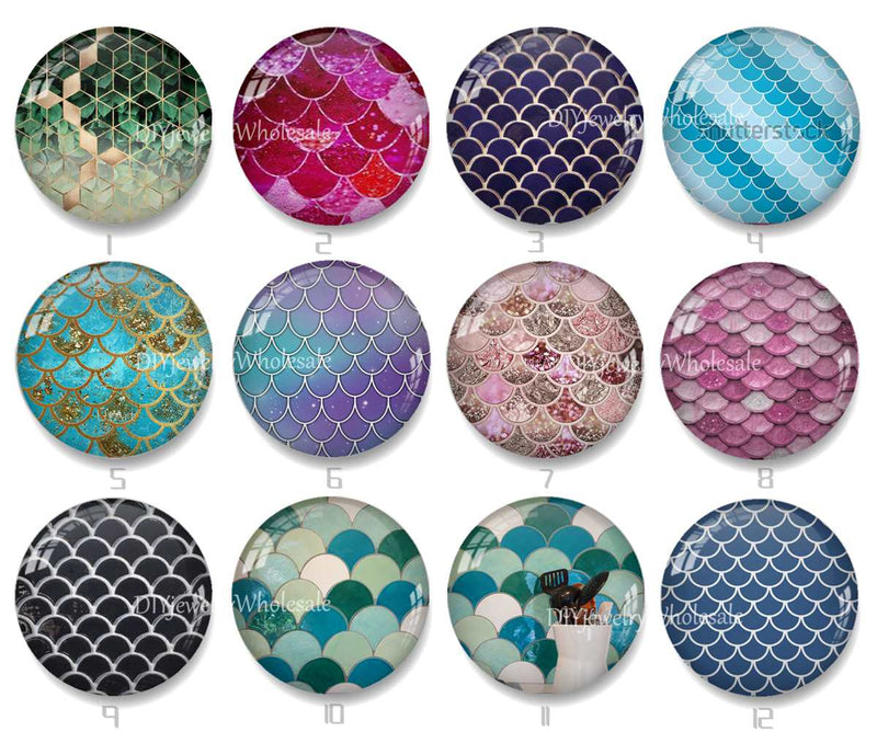 Handmade Round Photo Glass Cabochon 1973