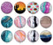 Handmade Round Photo Glass Cabochon 1974