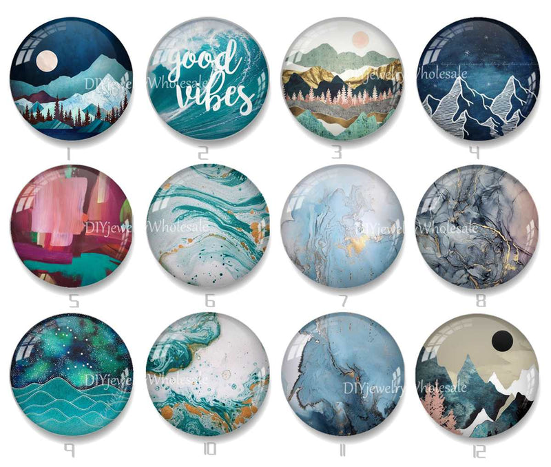 Handmade Round Photo Glass Cabochon 1978