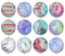 Handmade Round Photo Glass Cabochon 1980
