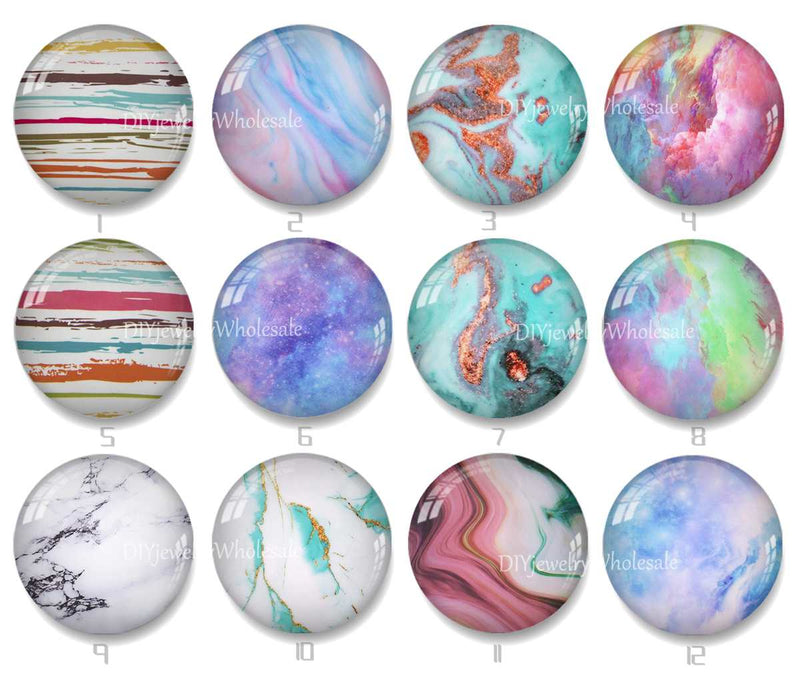 Handmade Round Photo Glass Cabochon 1980