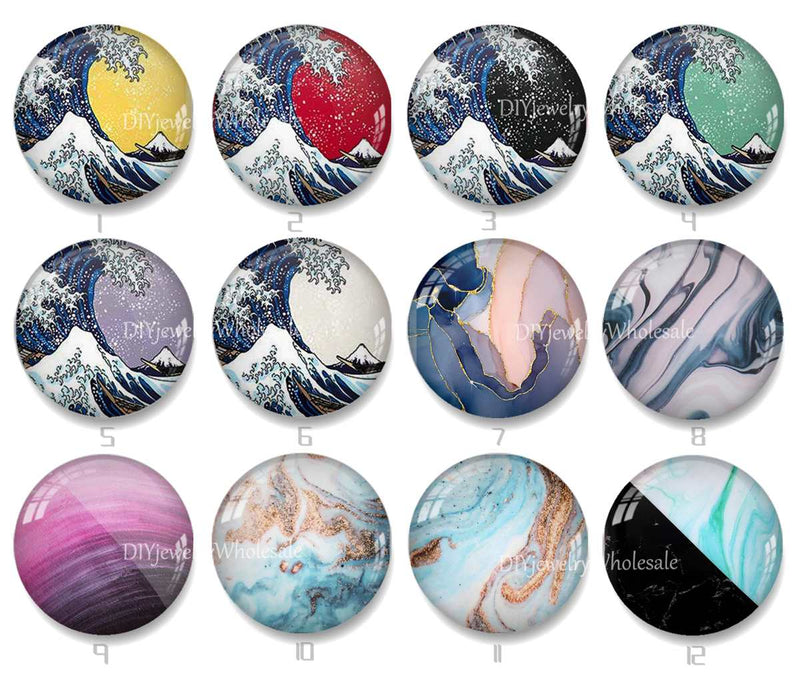 Handmade Round Photo Glass Cabochon 1981