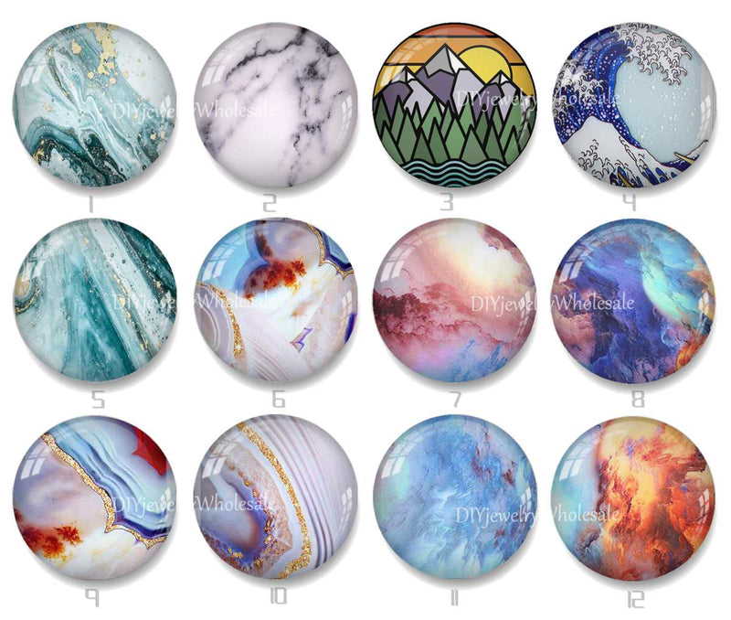 Handmade Round Photo Glass Cabochon 1982