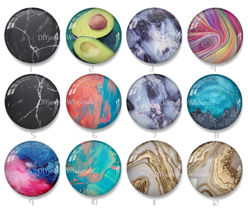 Handmade Round Photo Glass Cabochon 1984