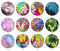 Handmade Round Photo Glass Cabochon 1986