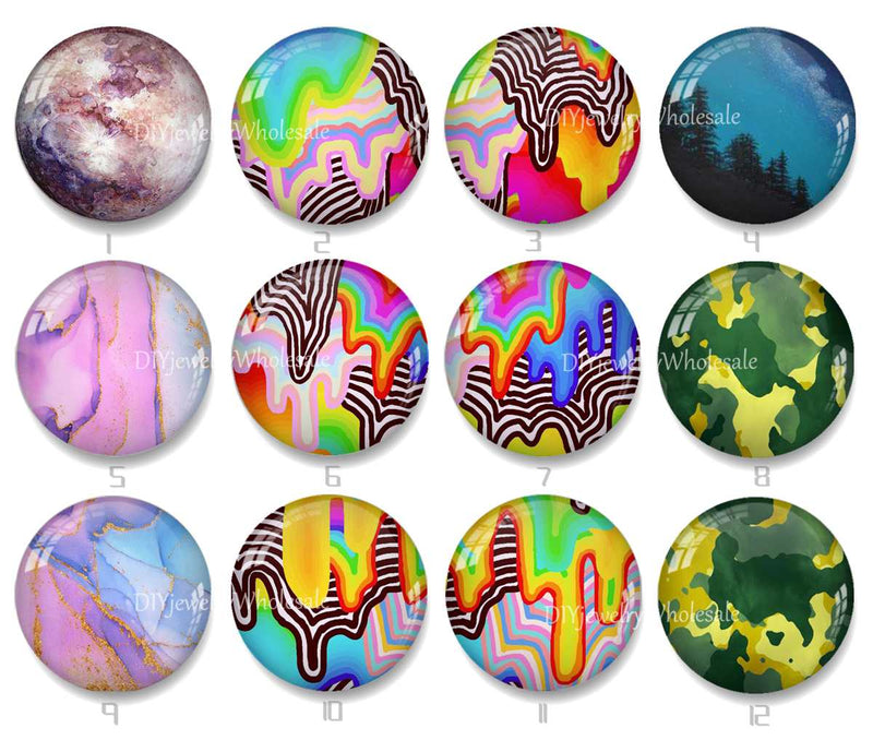 Handmade Round Photo Glass Cabochon 1986