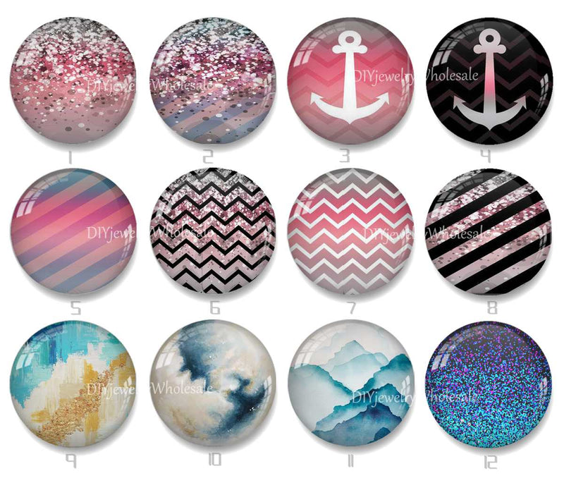Handmade Round Photo Glass Cabochon 1988