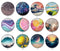 Handmade Round Photo Glass Cabochon 1990