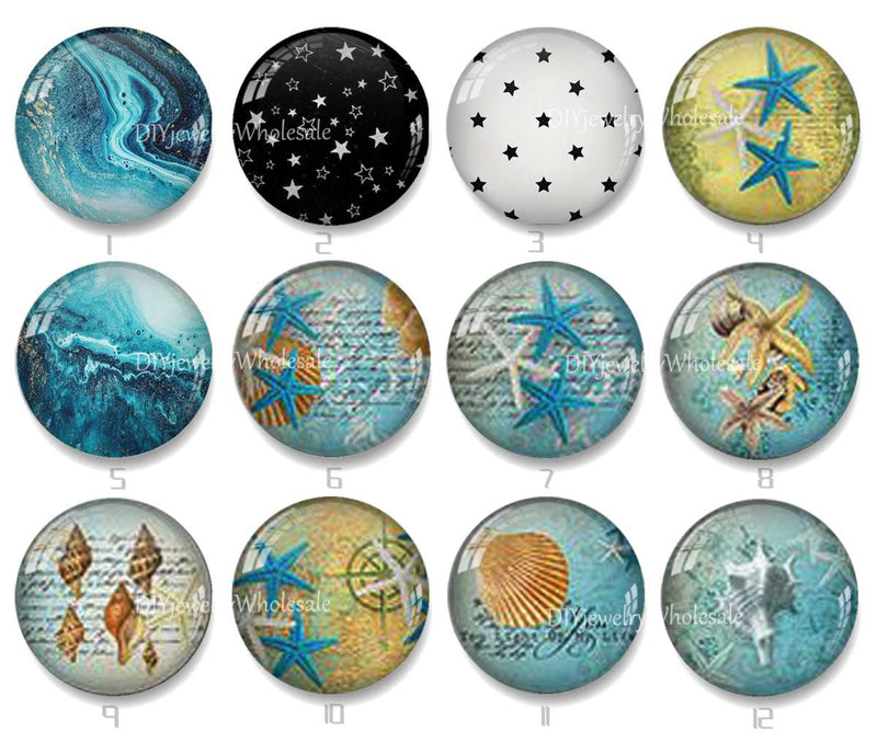 Handmade Round Photo Glass Cabochon 1991
