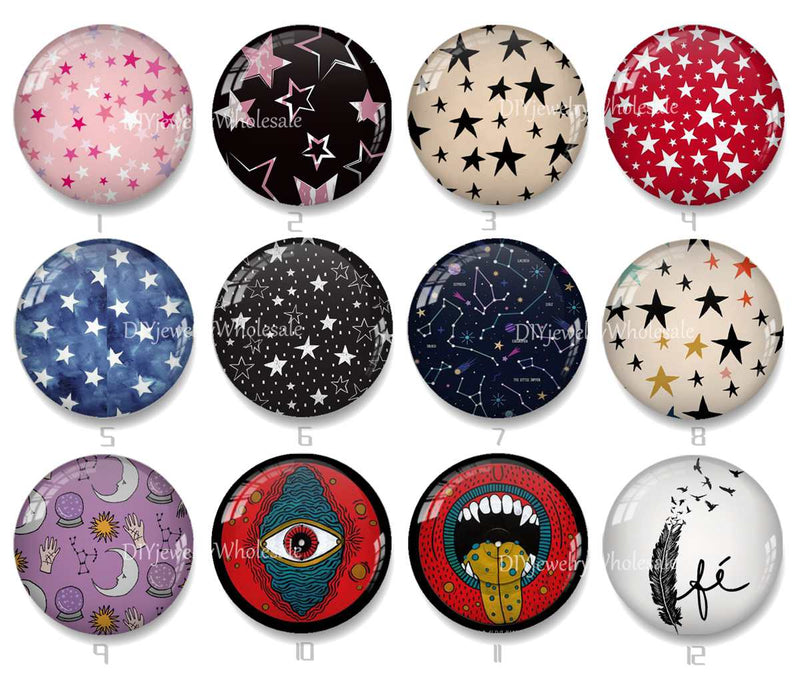 Handmade Round Photo Glass Cabochon 1992