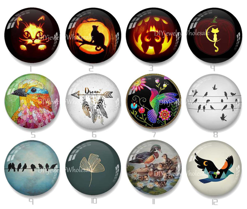 Handmade Round Photo Glass Cabochon 2028