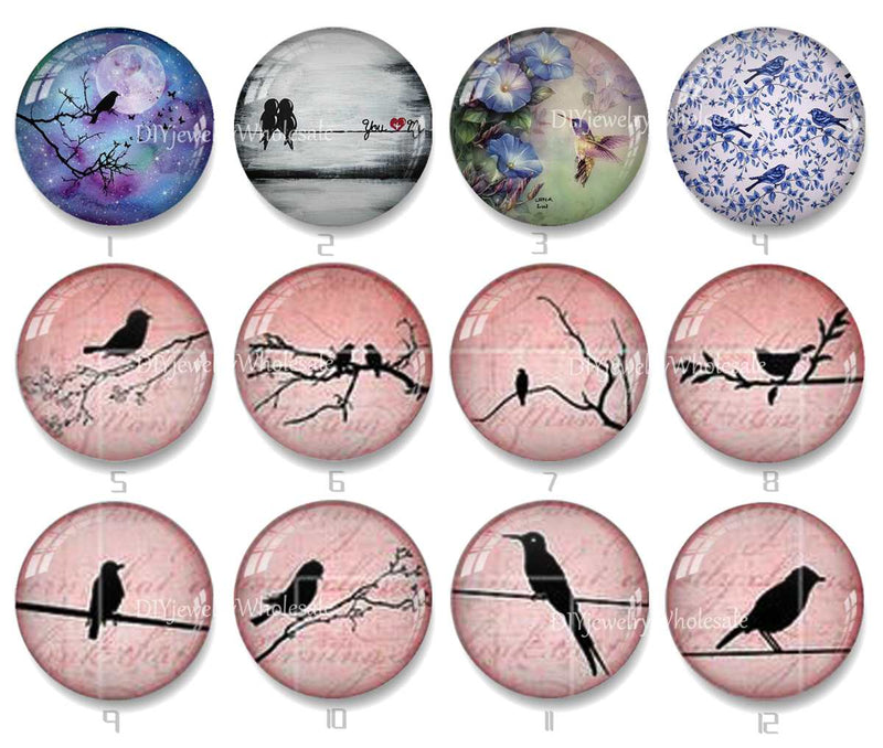 Handmade Round Photo Glass Cabochon 2029