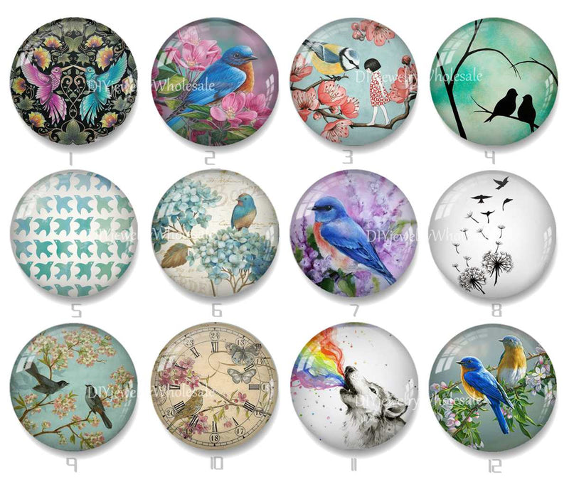 Handmade Round Photo Glass Cabochon 2031