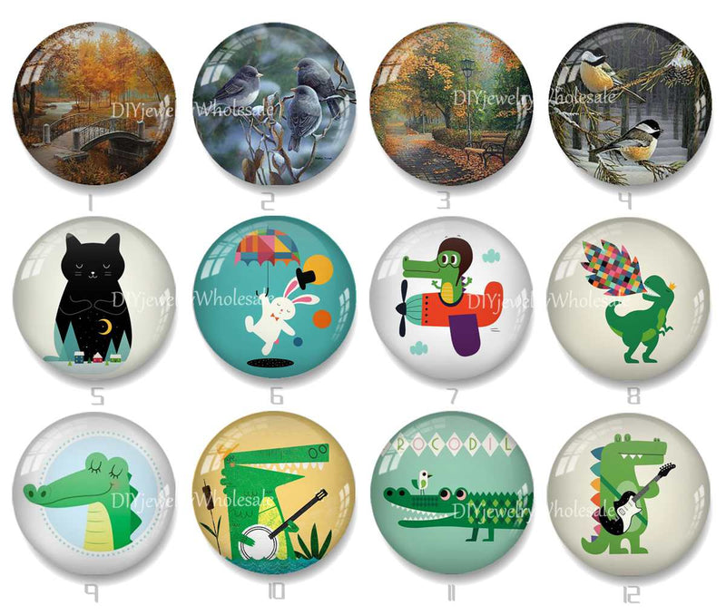 Handmade Round Photo Glass Cabochon 2032