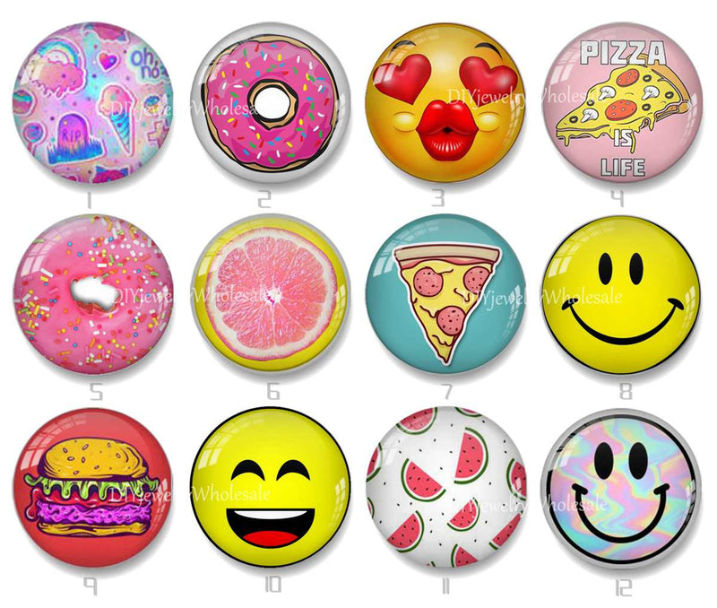 Handmade Round Photo Glass Cabochon 2034