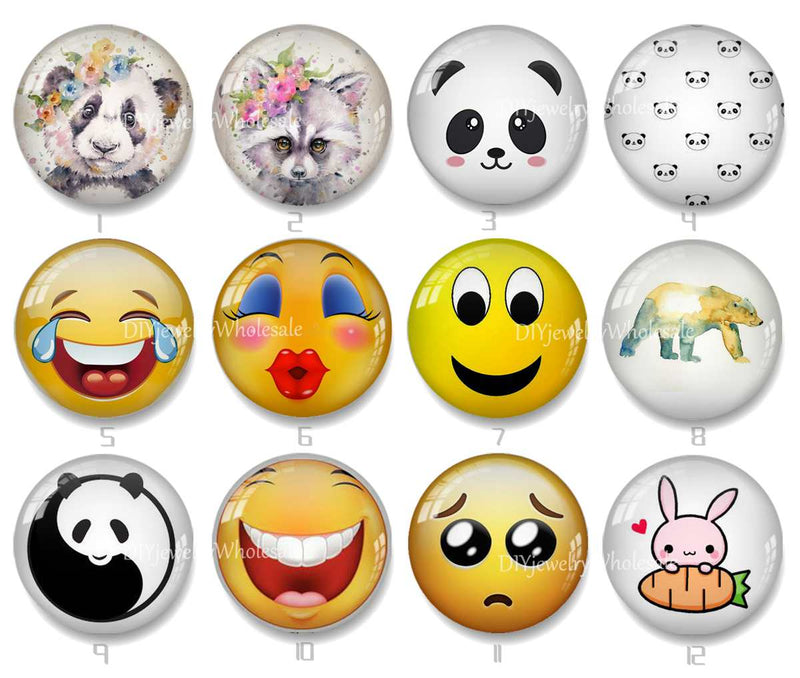 Handmade Round Photo Glass Cabochon 2035