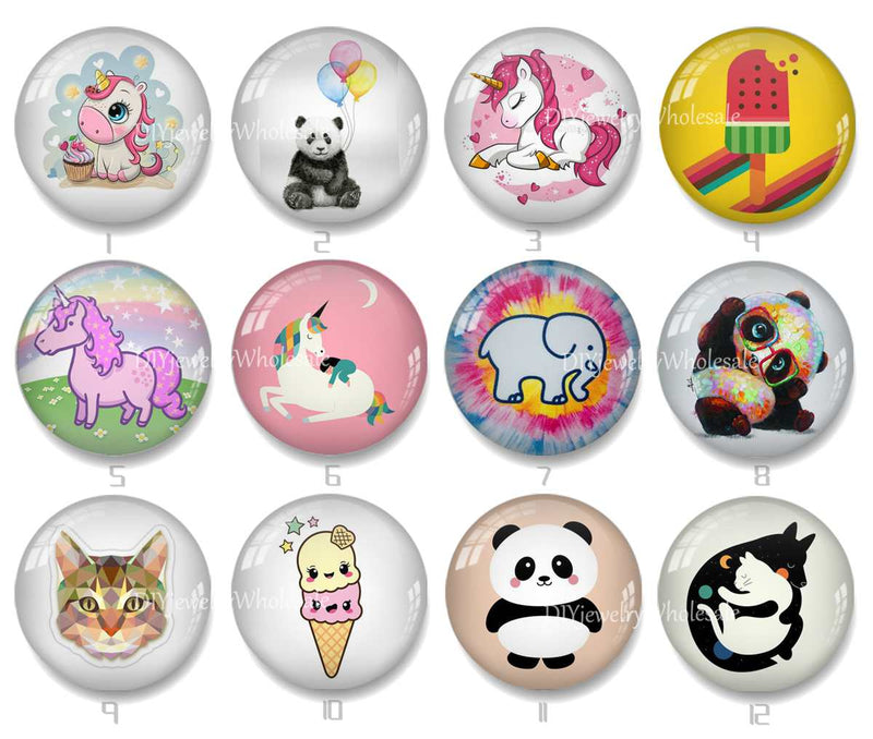 Handmade Round Photo Glass Cabochon 2036