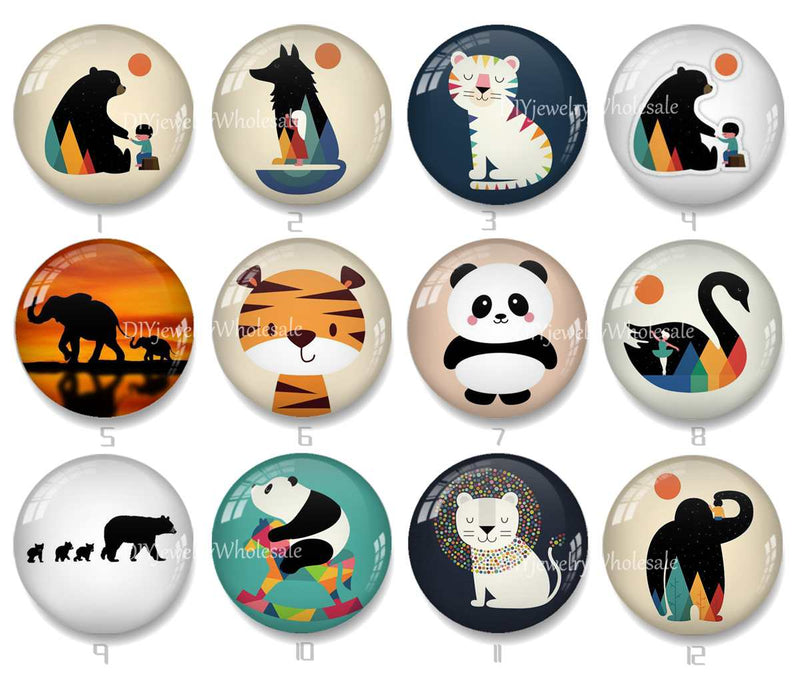 Handmade Round Photo Glass Cabochon 2043