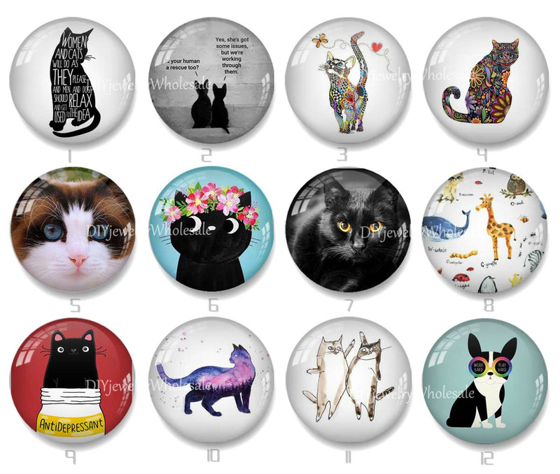 Handmade Round Photo Glass Cabochon 2045