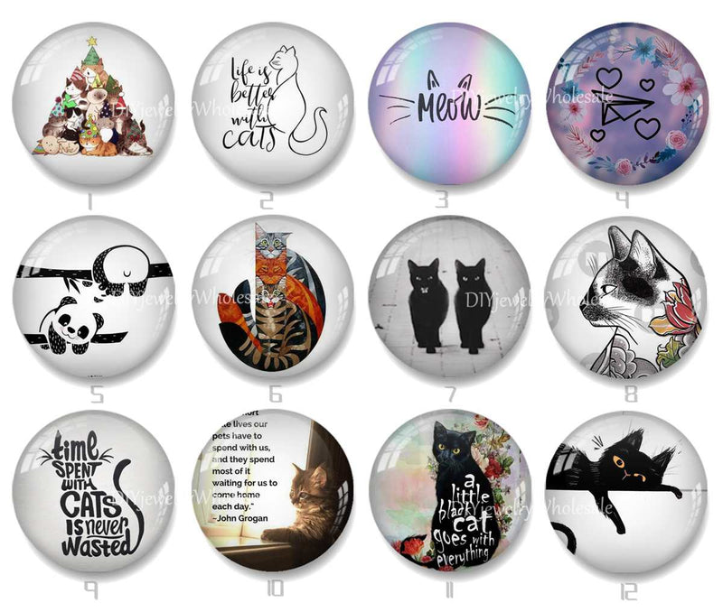 Handmade Round Photo Glass Cabochon 2046