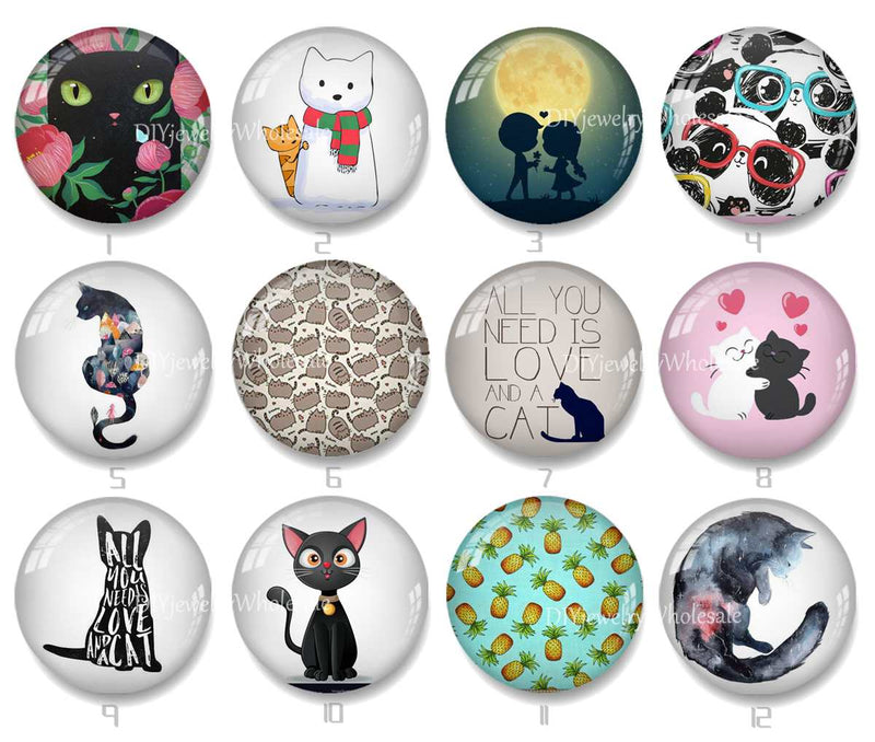Handmade Round Photo Glass Cabochon 2047