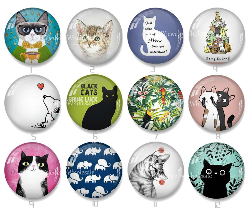 Handmade Round Photo Glass Cabochon 2049