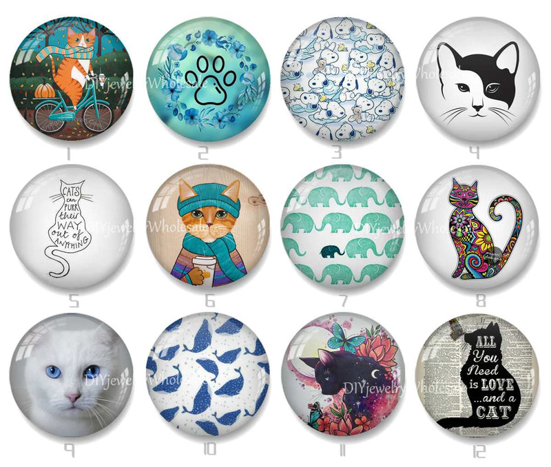 Handmade Round Photo Glass Cabochon 2052