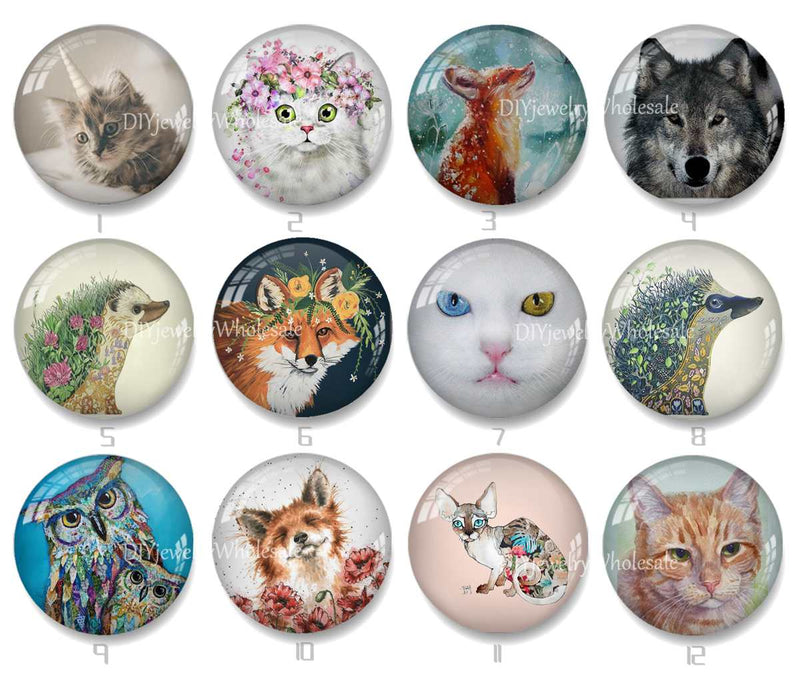 Handmade Round Photo Glass Cabochon 2056