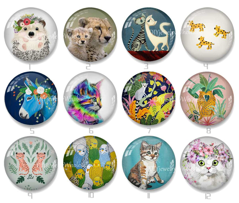 Handmade Round Photo Glass Cabochon 2057