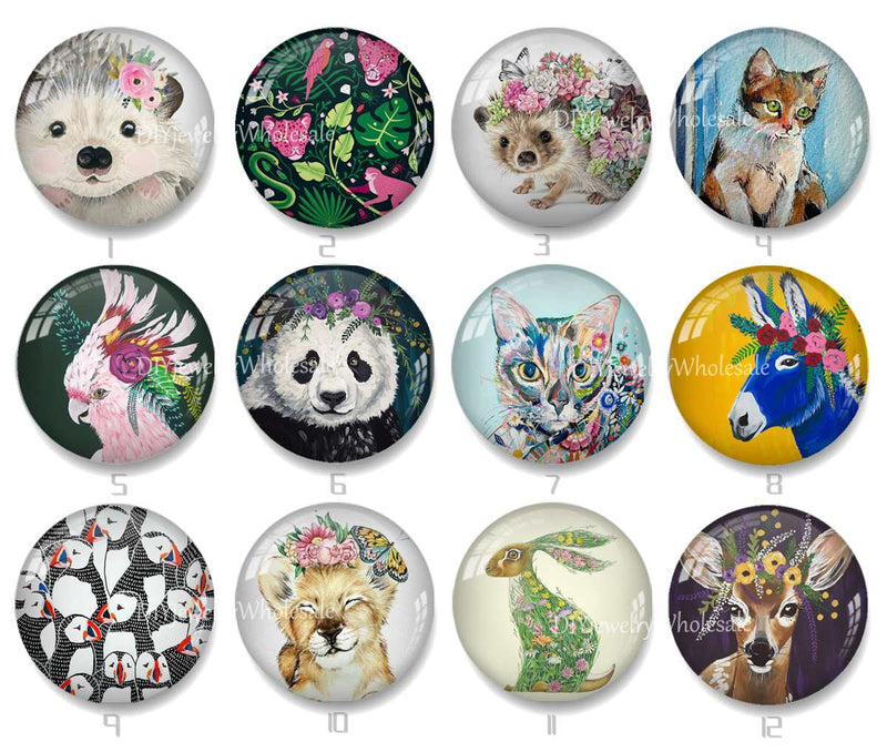 Handmade Round Photo Glass Cabochon 2058
