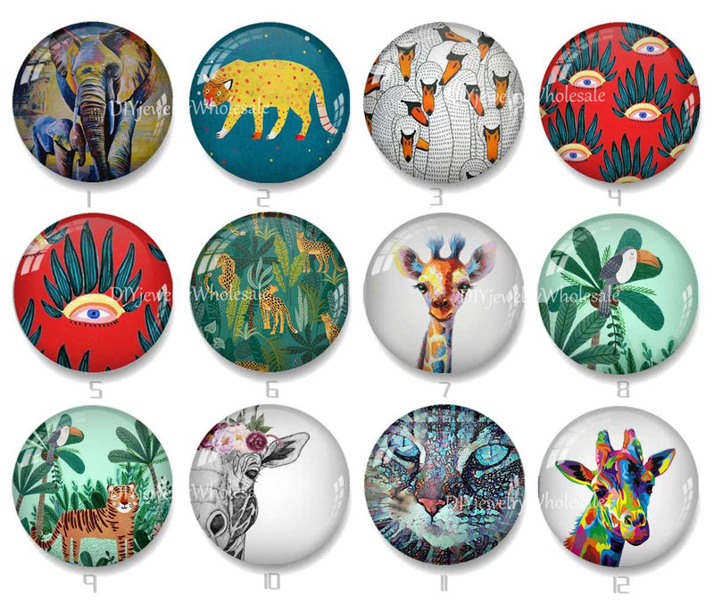 Handmade Round Photo Glass Cabochon 2059