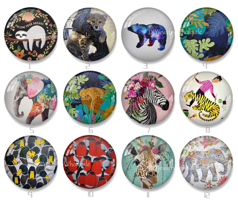 Handmade Round Photo Glass Cabochon 2060