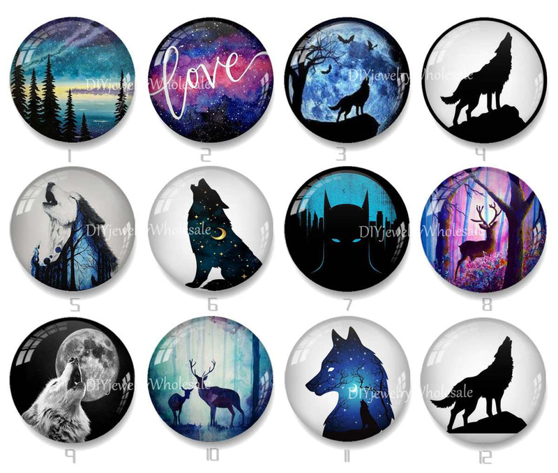 Handmade Round Photo Glass Cabochon 2074