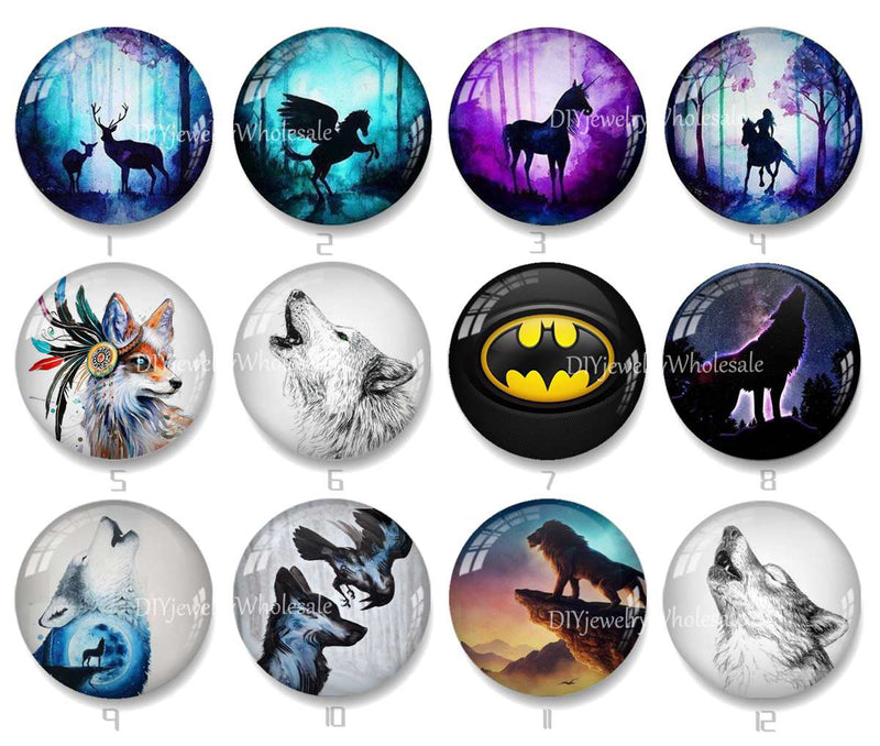 Handmade Round Photo Glass Cabochon 2075