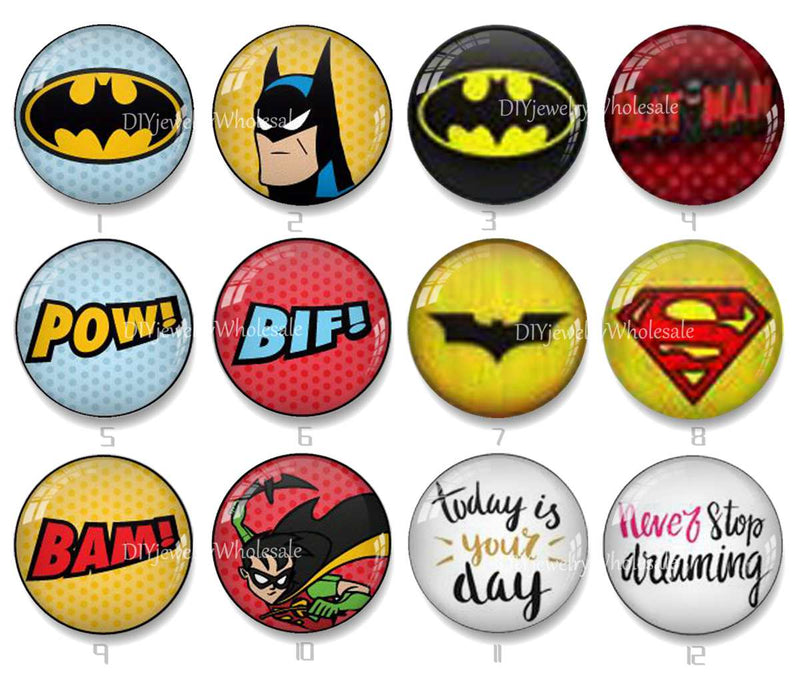 Handmade Round Photo Glass Cabochon 2076