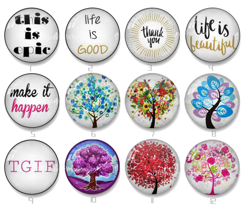Handmade Round Photo Glass Cabochon 2078